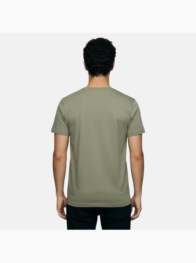 Lee Cooper - T-shirt homme manches courtes col V Kaki - Kiabi