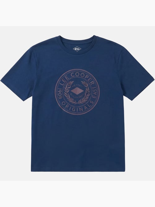 Lee Cooper - T shirt homme marine manches courtes avec logo embossé - Kiabi