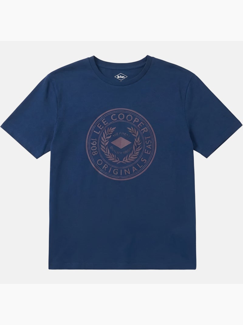 Lee Cooper - T shirt homme marine manches courtes avec logo embossé Bleu marine - Kiabi