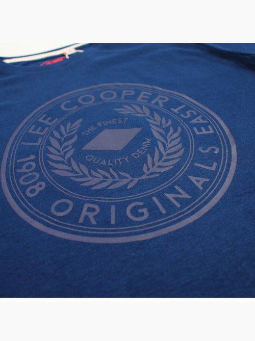 Lee Cooper - T shirt homme marine manches courtes avec logo embossé - Kiabi