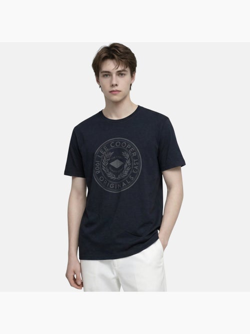Lee Cooper - T shirt homme noir manches courtes avec logo embossé - Kiabi