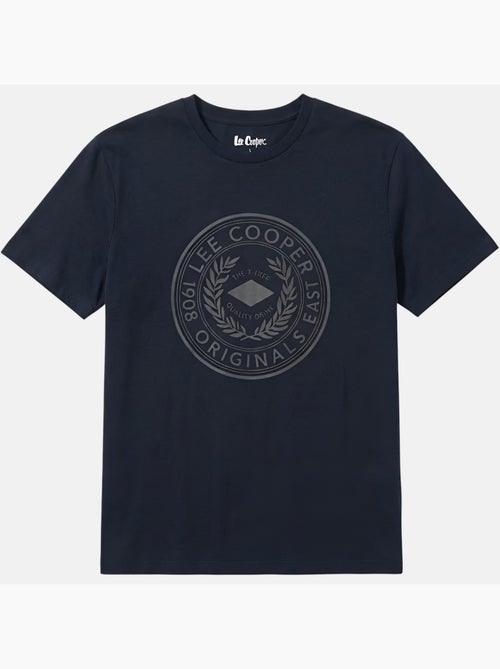 Lee Cooper - T shirt homme noir manches courtes avec logo embossé - Kiabi