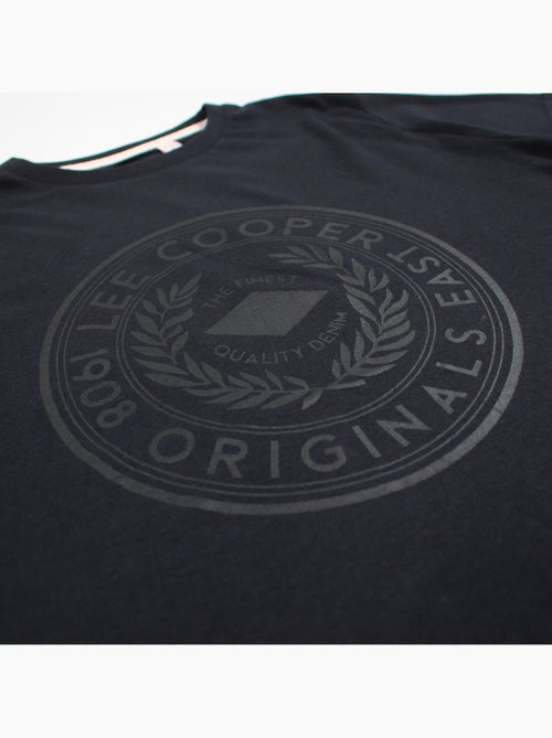 Lee Cooper - T shirt homme noir manches courtes avec logo embossé - Kiabi