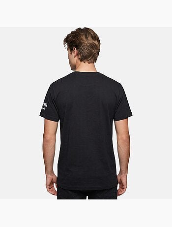 Lee Cooper - T shirt homme noir manches courtes avec poche contrastée