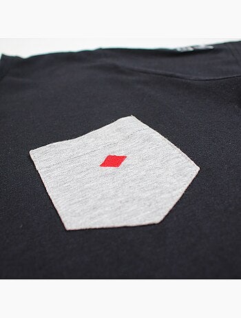 Lee Cooper - T shirt homme noir manches courtes avec poche contrastée