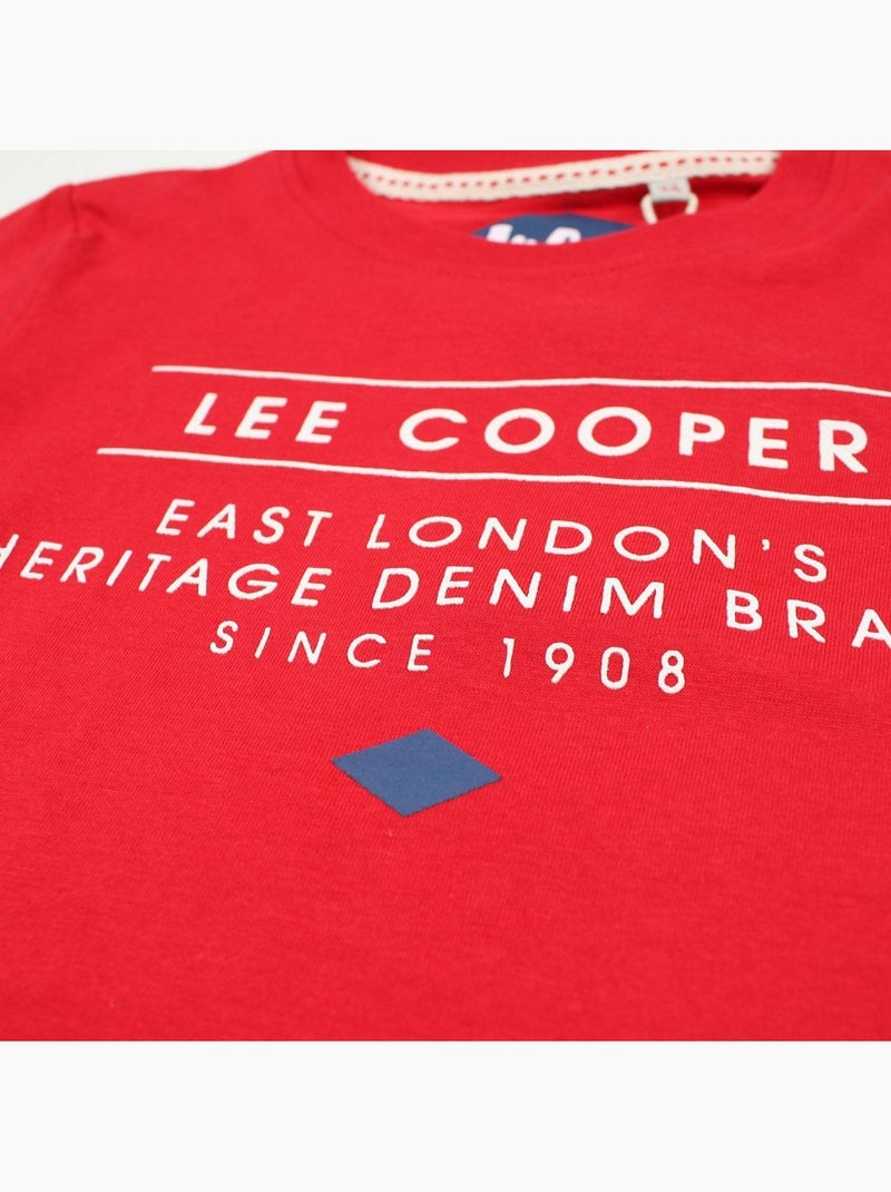 Lee Cooper - T-shirt imprimé Lee Cooper en coton Rouge - Kiabi