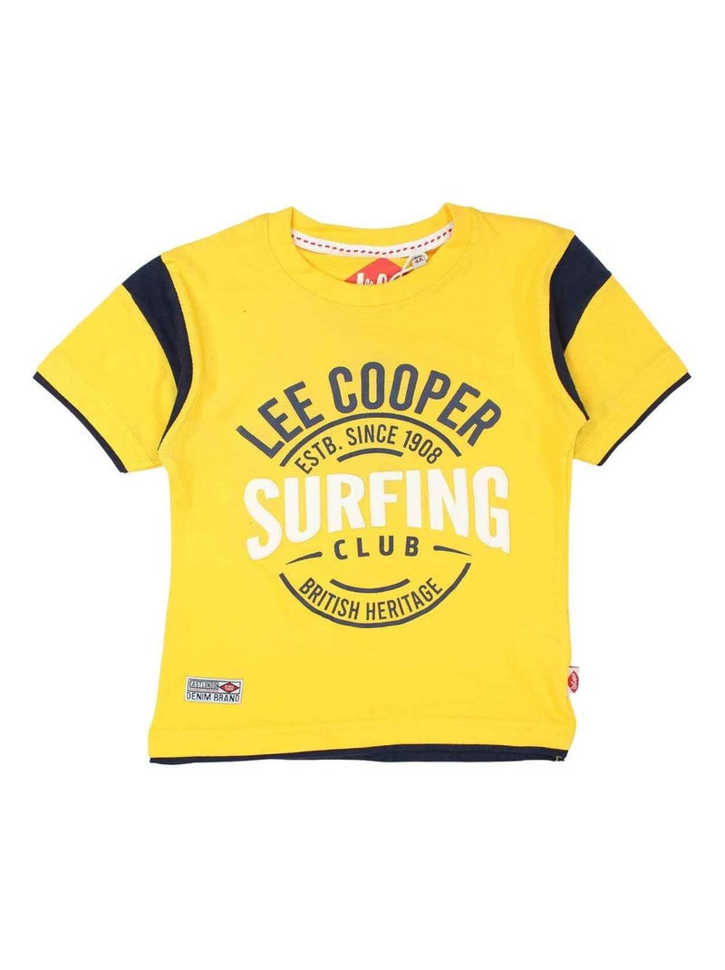 Lee Cooper - T-shirt imprimé logo en coton Jaune - Kiabi