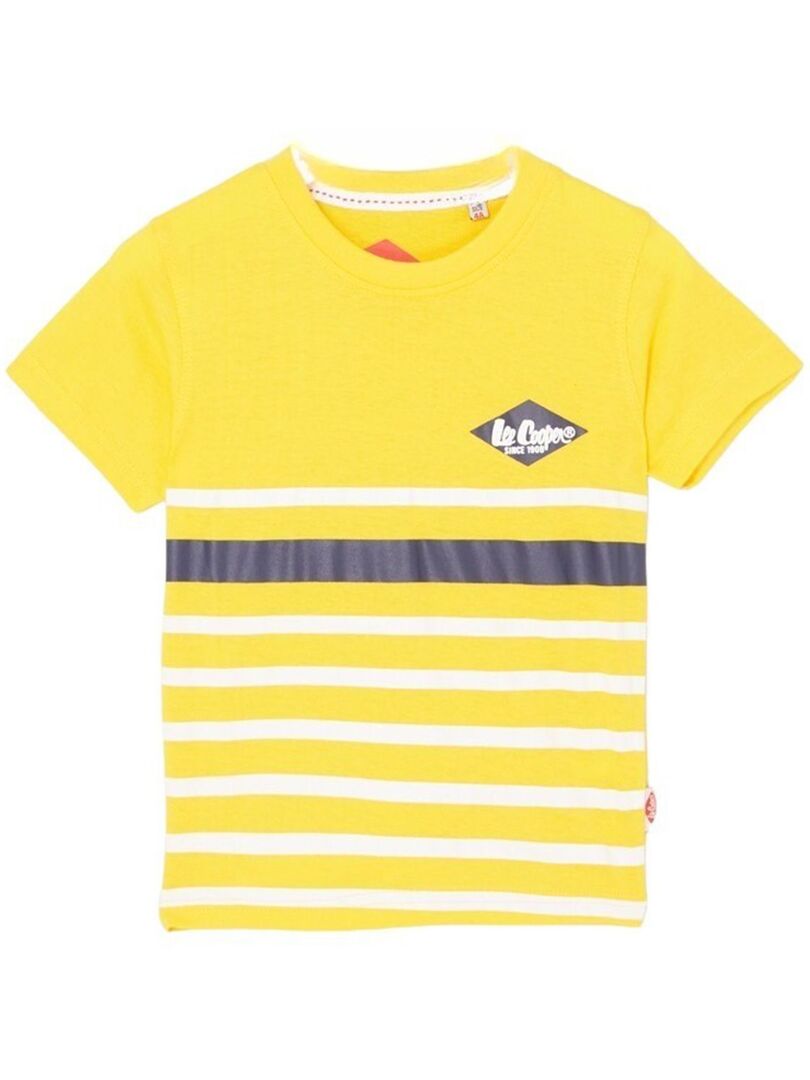 T-shirt sequins réversibles coton jaune clair garçon | La Halle