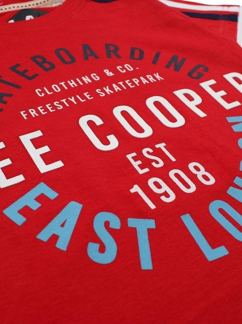 Lee Cooper - T-shirt imprimé logo en coton Rouge - Kiabi