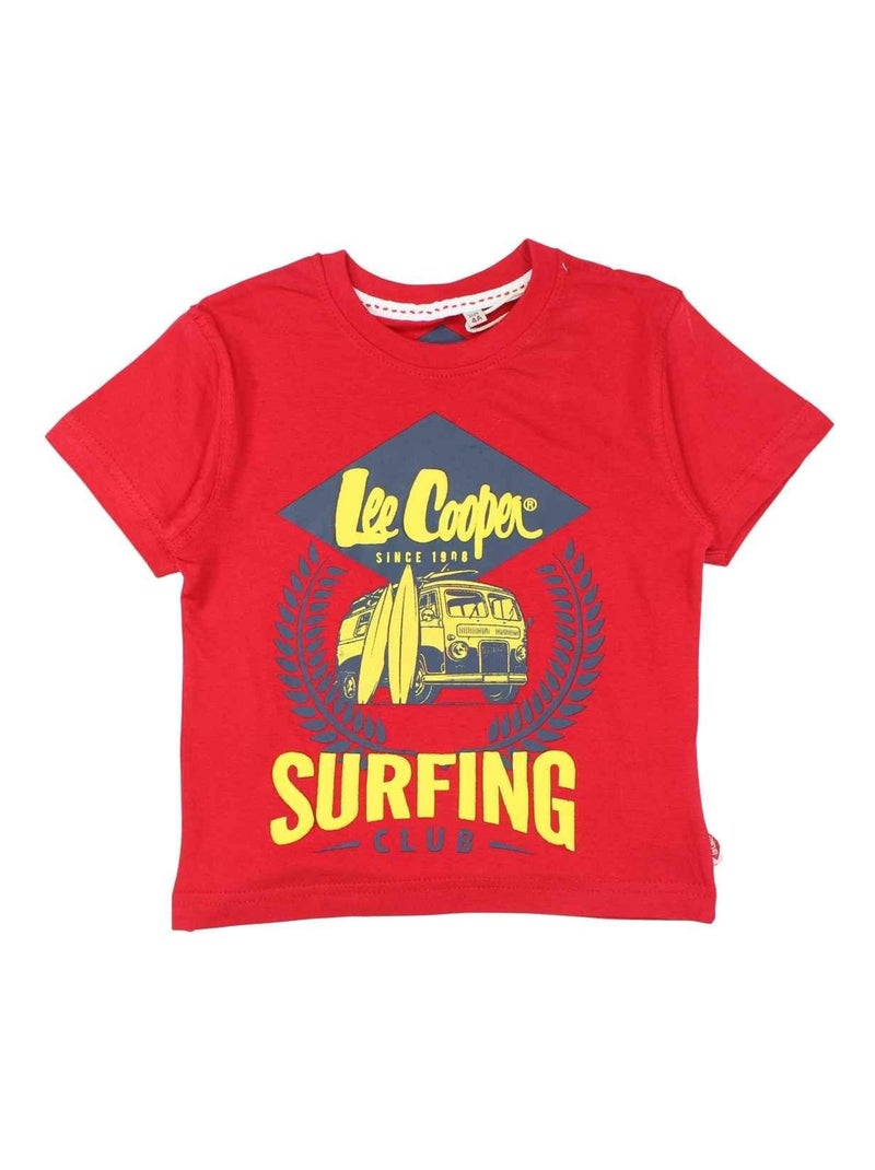 Lee Cooper - T-shirt imprimé logo en coton Rouge - Kiabi