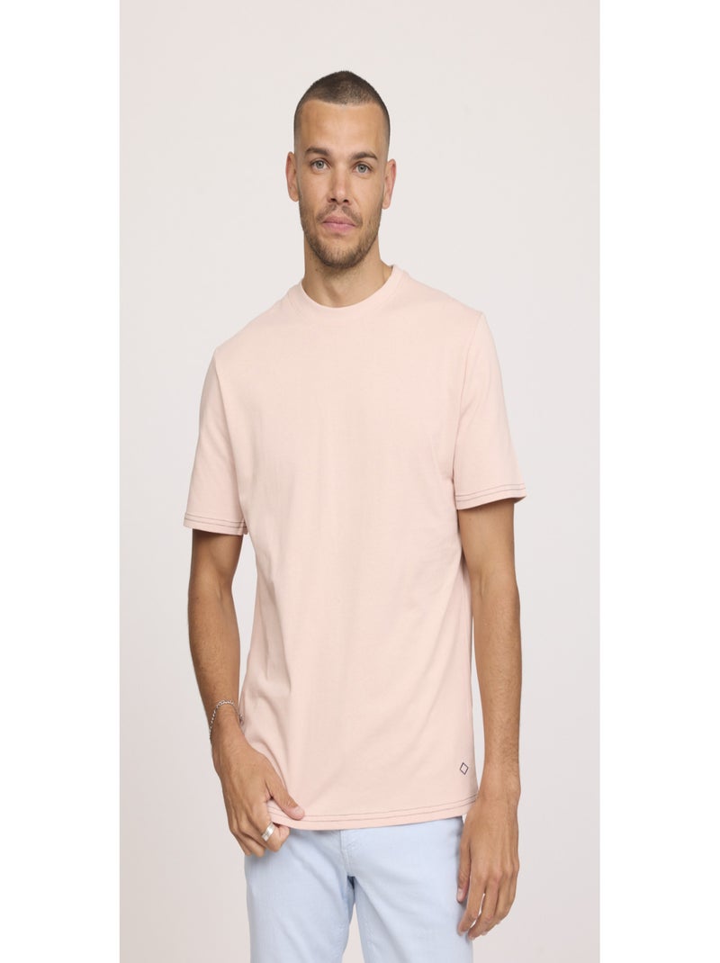 Lee Cooper - T-shirt manches courte coton regular AUBIN Beige/Rose - Kiabi