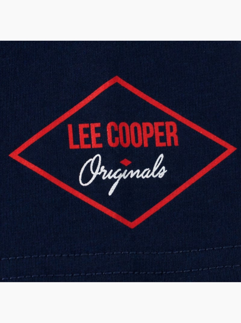 Lee cooper - t-shirt manches courtes à inscription, col rond Bleu marine - Kiabi