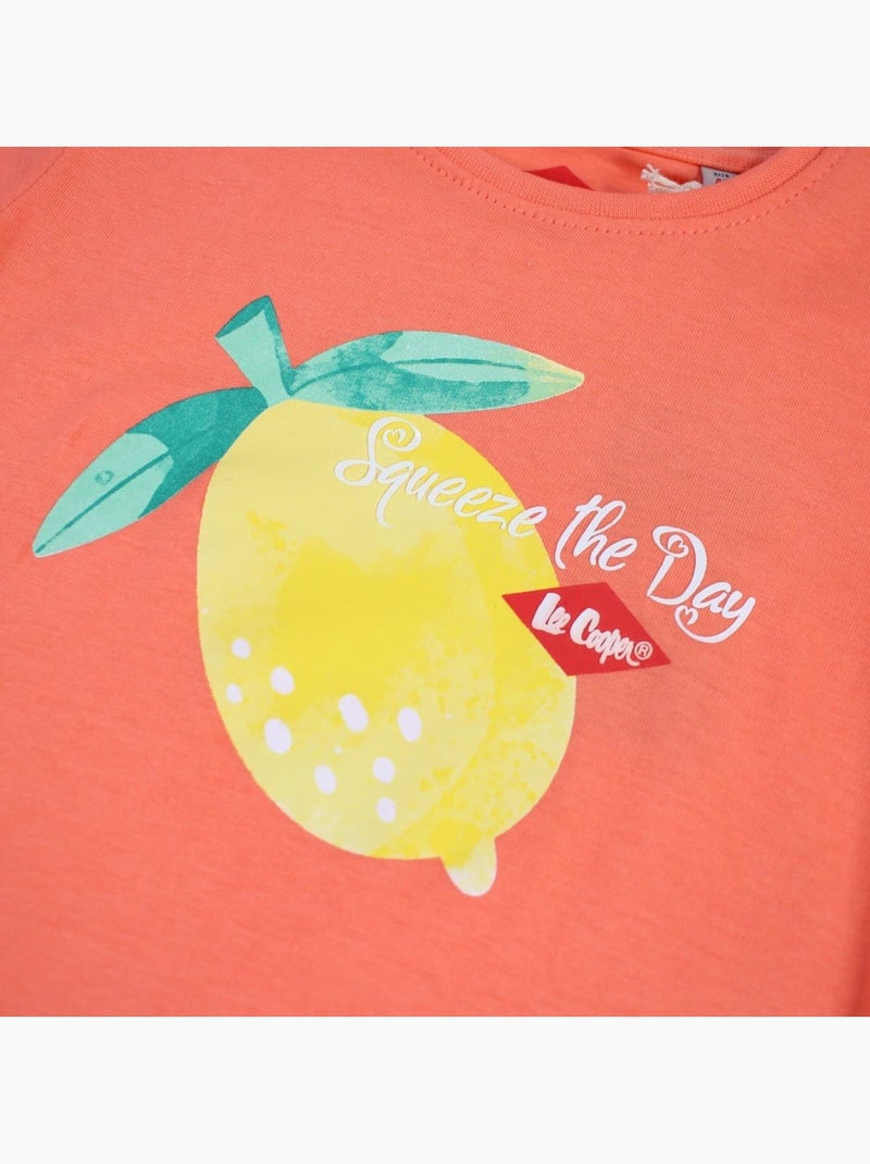 Lee Cooper - T-shirt manches courtes avec dessin Orange - Kiabi