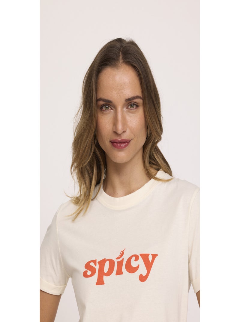 Lee Cooper - T-shirt manches courtes coton comfort ACOBA Ivoire - Kiabi