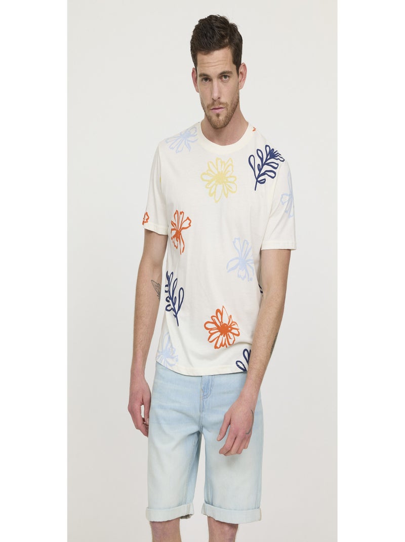 Lee Cooper - T-shirt manches courtes coton comfort ALEUR Ivoire - Kiabi
