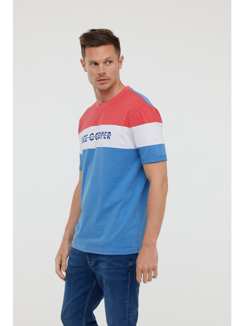 Lee Cooper - T-shirt manches courtes coton regular ACHO MC Bleu céladon - Kiabi