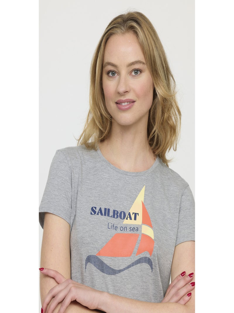 Lee Cooper - T-shirt manches courtes coton regular AMITA Gris - Kiabi