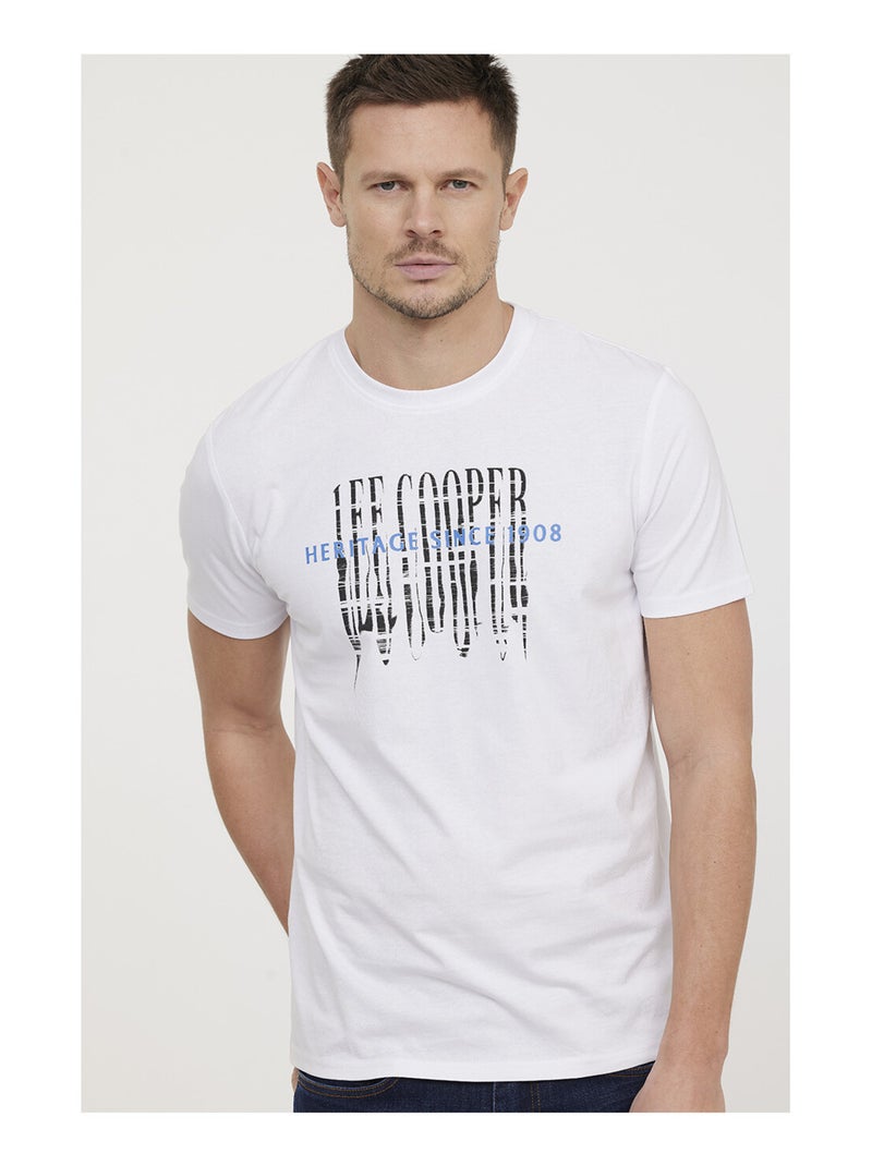 Lee Cooper - T-shirt manches courtes coton regular AVALO Blanc - Kiabi