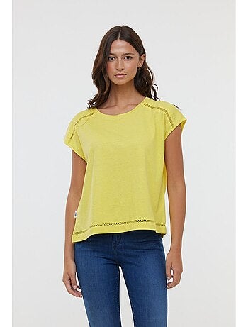 Tee shirt jaune femme kiabi hot sale