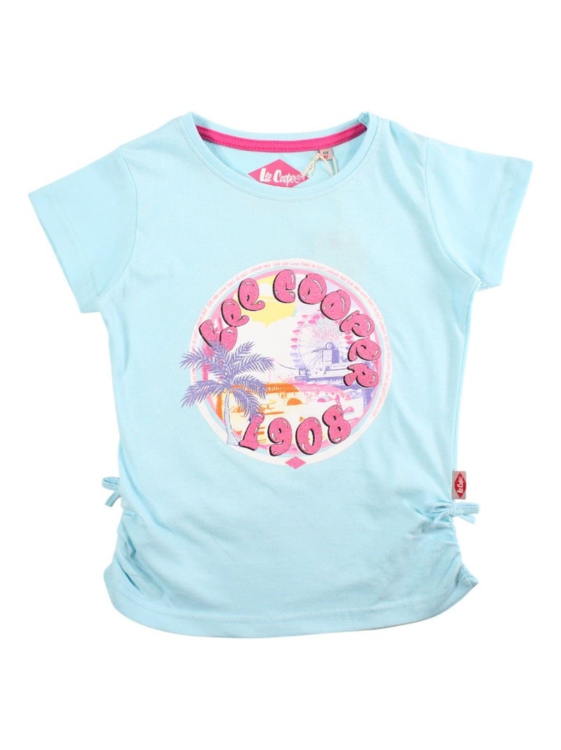 Lee Cooper - T-shirt manches courtes fille imprimé Bleu - Kiabi