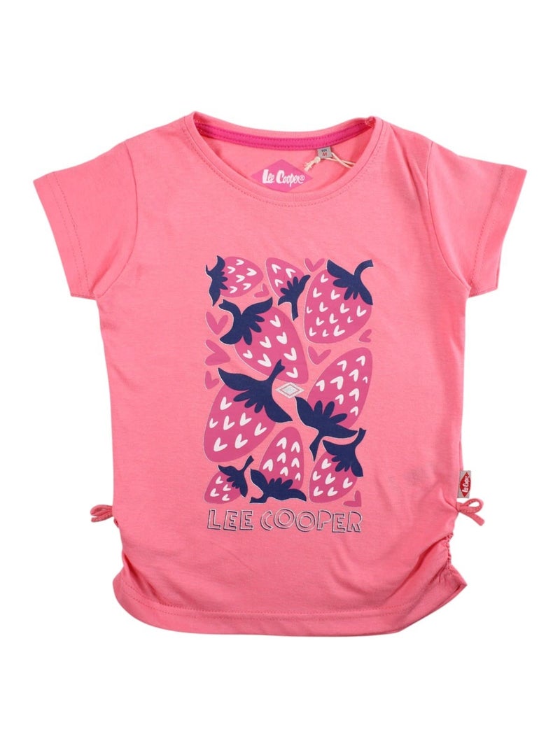 Lee Cooper - T-shirt manches courtes fille imprimé Rose - Kiabi