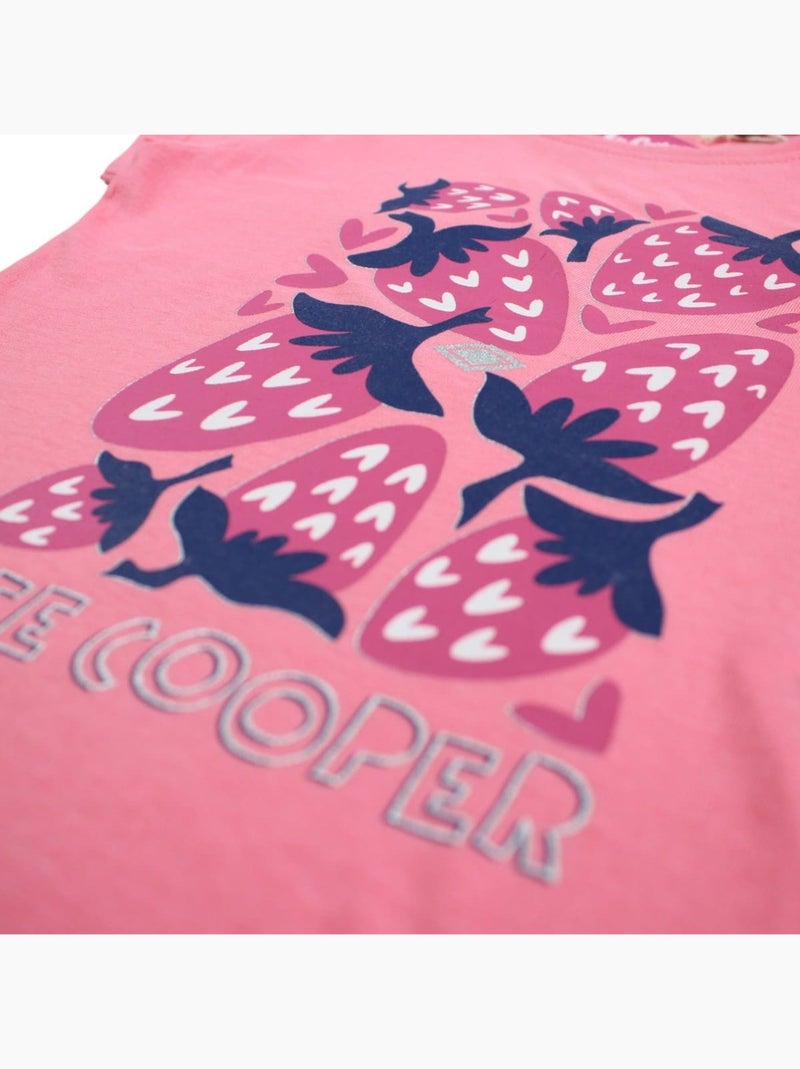 Lee Cooper - T-shirt manches courtes fille imprimé Rose - Kiabi