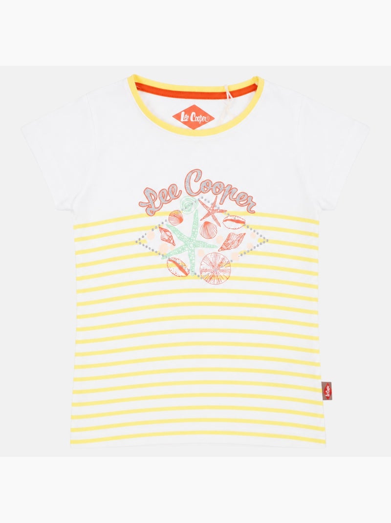 Lee Cooper - T-shirt manches courtes fille Jaune - Kiabi