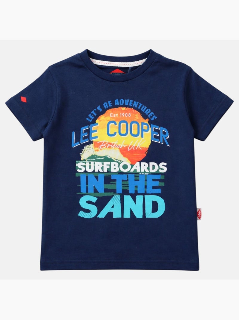 Lee Cooper - T-shirt manches courtes garçon avec dessin coloré Bleu marine - Kiabi