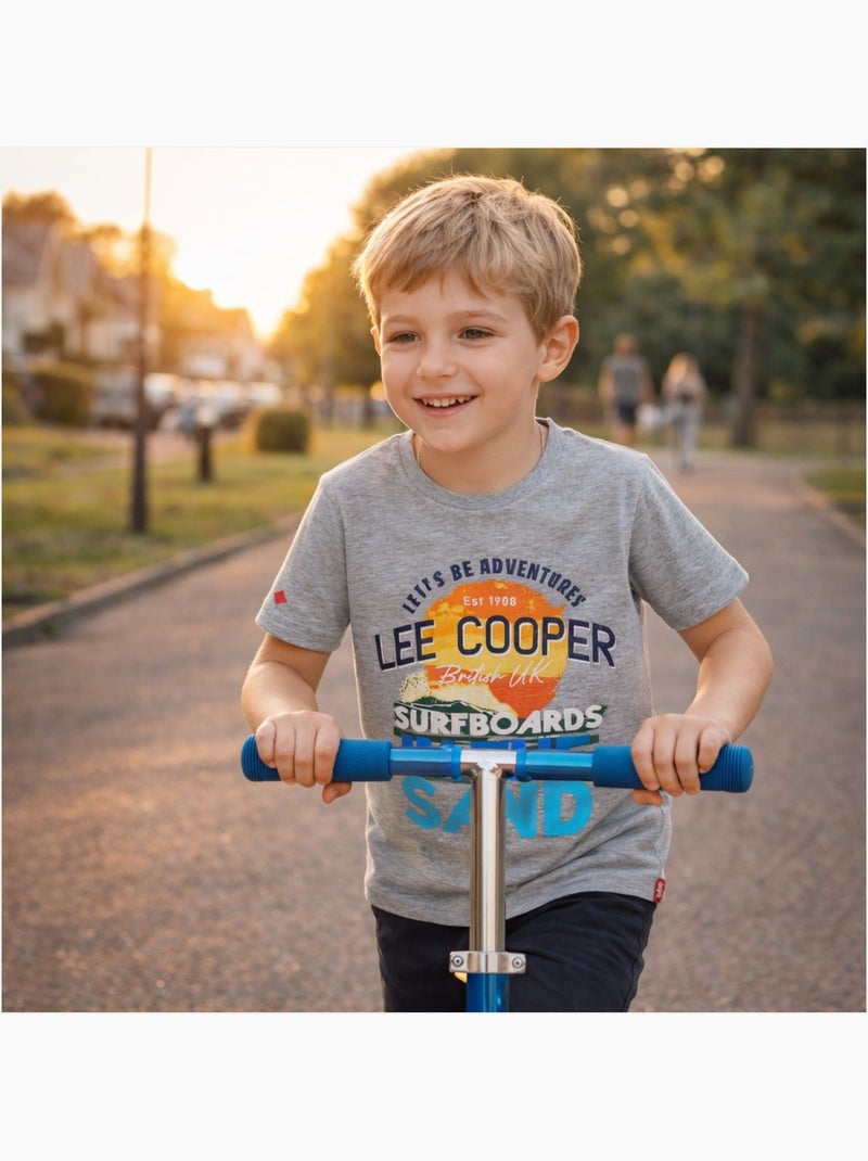 Lee Cooper - T-shirt manches courtes garçon avec dessin coloré Gris - Kiabi