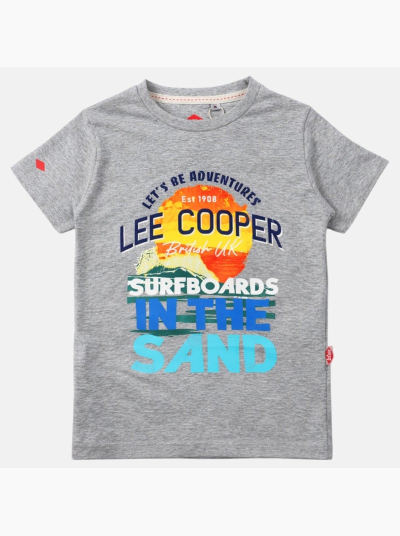 Lee Cooper - T-shirt manches courtes garçon avec dessin coloré Gris - Kiabi