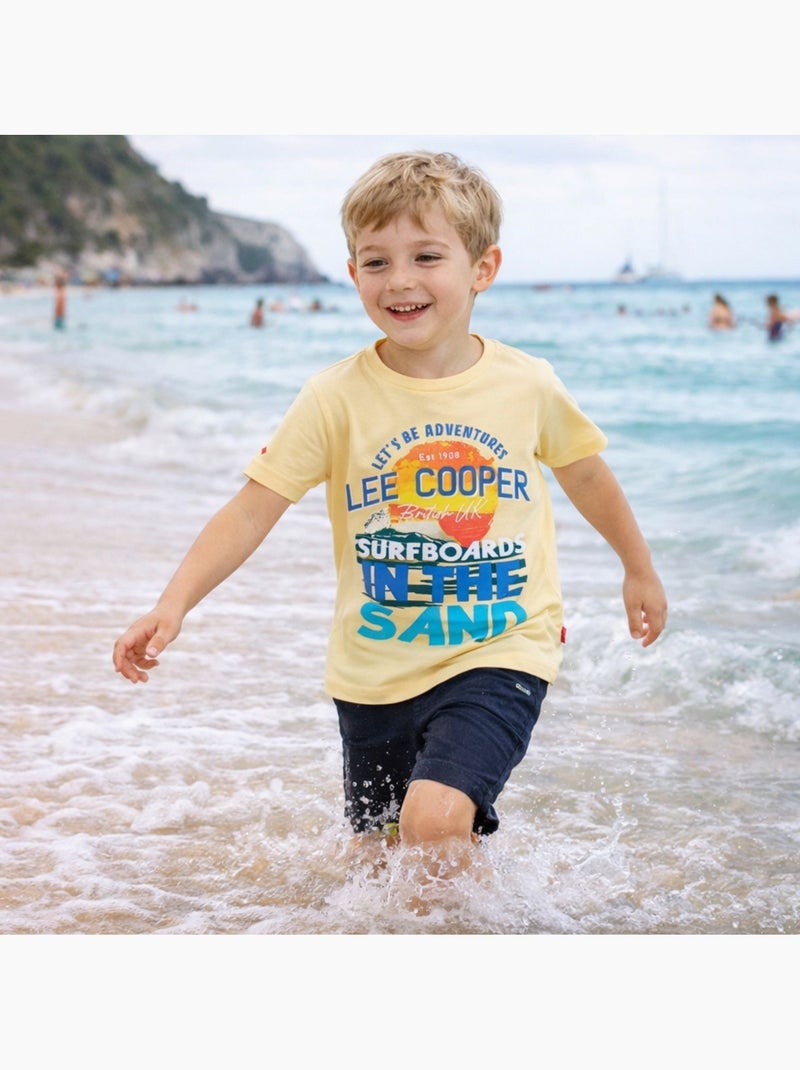 Lee Cooper - T-shirt manches courtes garçon avec dessin coloré Jaune - Kiabi