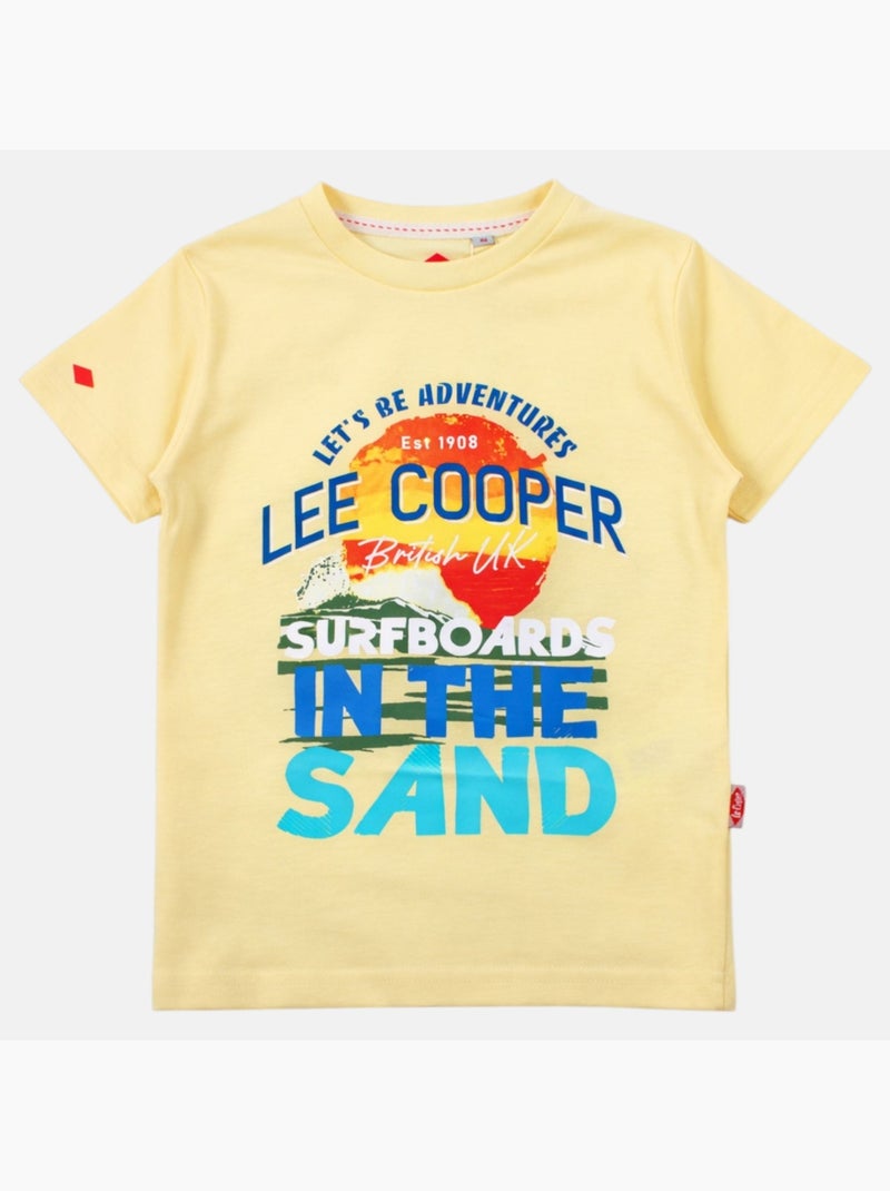Lee Cooper - T-shirt manches courtes garçon avec dessin coloré Jaune - Kiabi