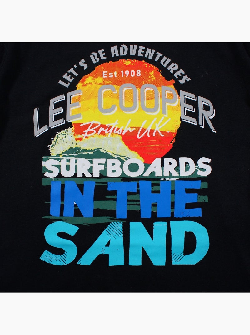 Lee Cooper - T-shirt manches courtes garçon avec dessin coloré Noir - Kiabi