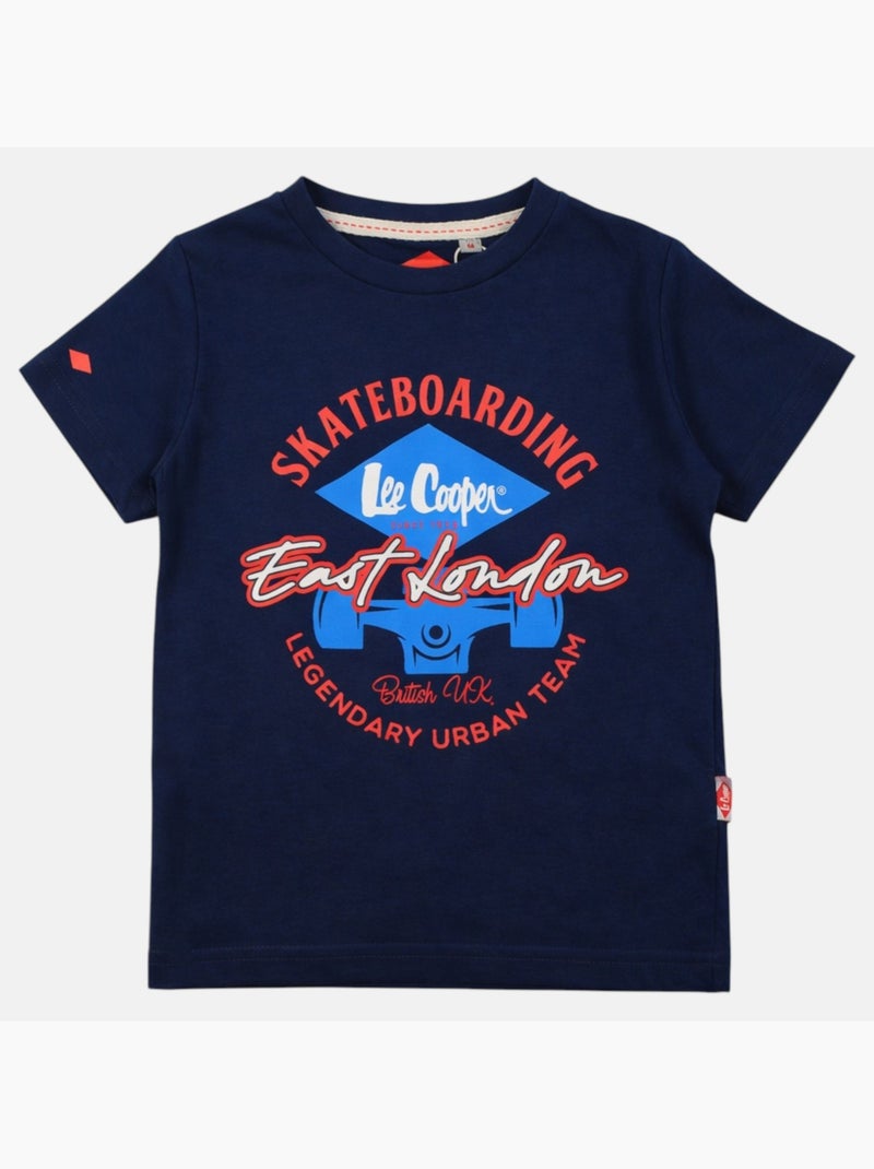 Lee Cooper - T-shirt manches courtes garçon avec imprimé Bleu marine - Kiabi