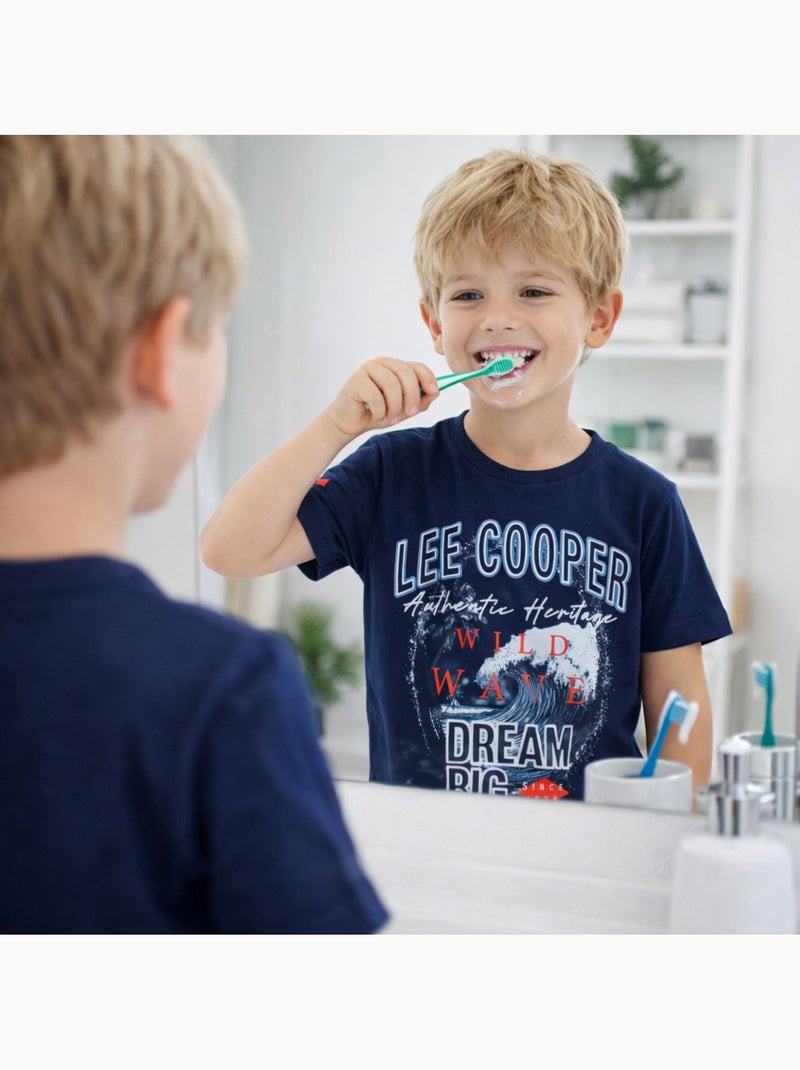 Lee Cooper - T-shirt manches courtes garçon avec imprimé Bleu marine - Kiabi