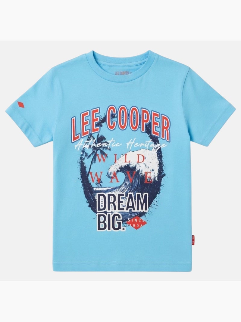 Lee Cooper - T-shirt manches courtes garçon avec imprimé Bleu - Kiabi