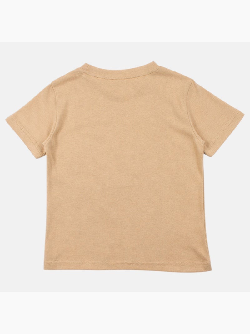 Lee Cooper - T-shirt manches courtes garçon avec imprime colore Beige - Kiabi