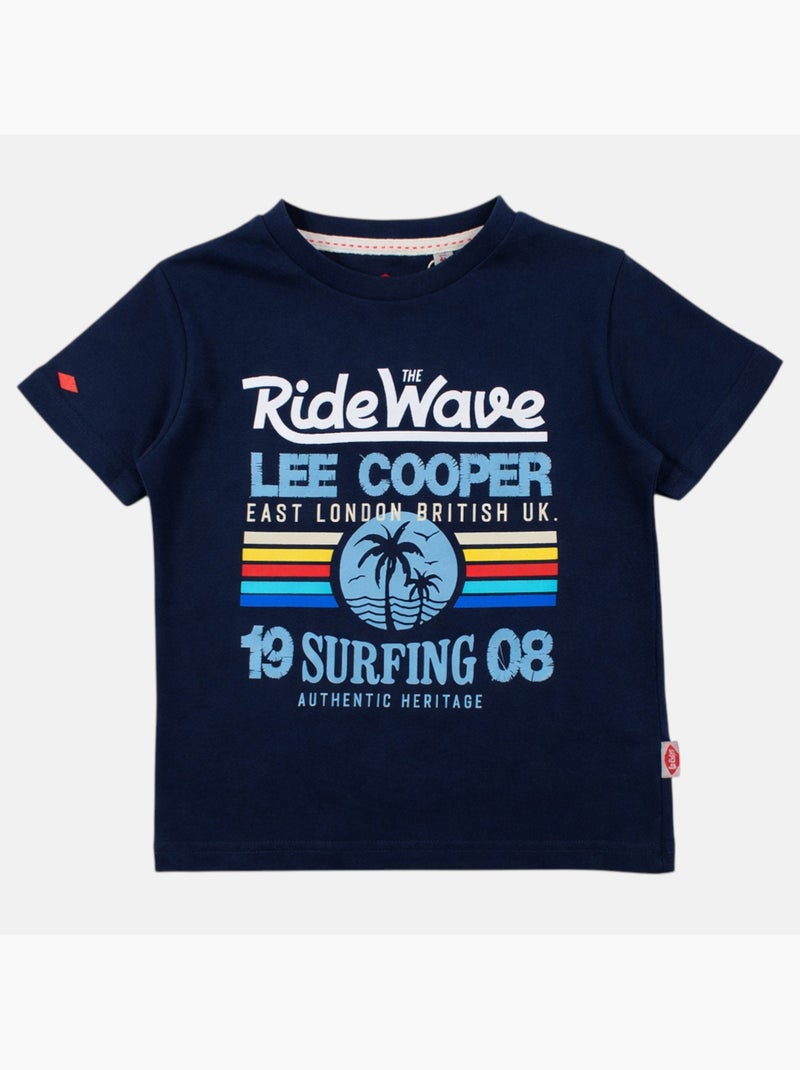 Lee Cooper - T-shirt manches courtes garçon avec imprime colore Bleu marine - Kiabi