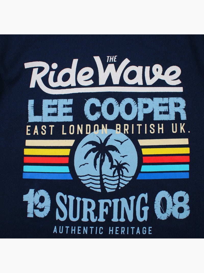 Lee Cooper - T-shirt manches courtes garçon avec imprime colore Bleu marine - Kiabi