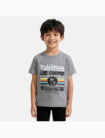 Lee Cooper - T-shirt manches courtes garçon avec imprime colore