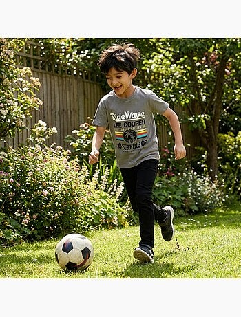 Lee Cooper - T-shirt manches courtes garçon avec imprime colore