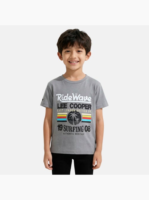 Lee Cooper - T-shirt manches courtes garçon avec imprime colore - Kiabi