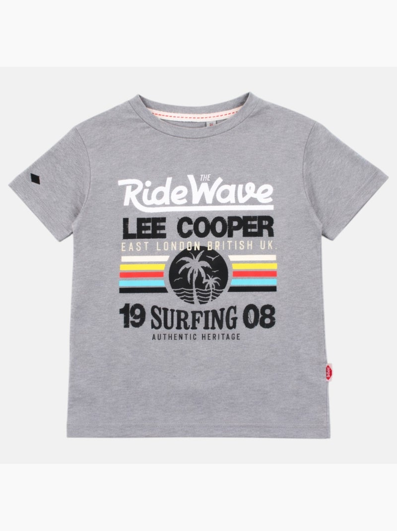 Lee Cooper - T-shirt manches courtes garçon avec imprime colore Gris - Kiabi