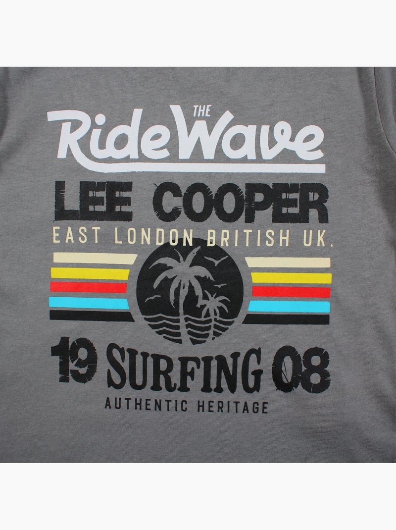 Lee Cooper - T-shirt manches courtes garçon avec imprime colore Gris - Kiabi