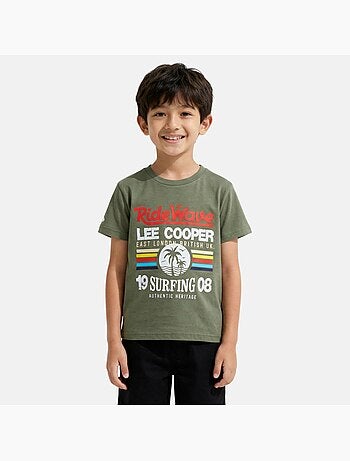 Lee Cooper - T-shirt manches courtes garçon avec imprime colore
