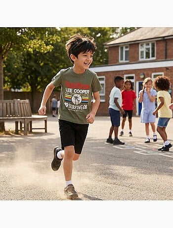 Lee Cooper - T-shirt manches courtes garçon avec imprime colore