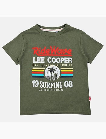 Lee Cooper - T-shirt manches courtes garçon avec imprime colore