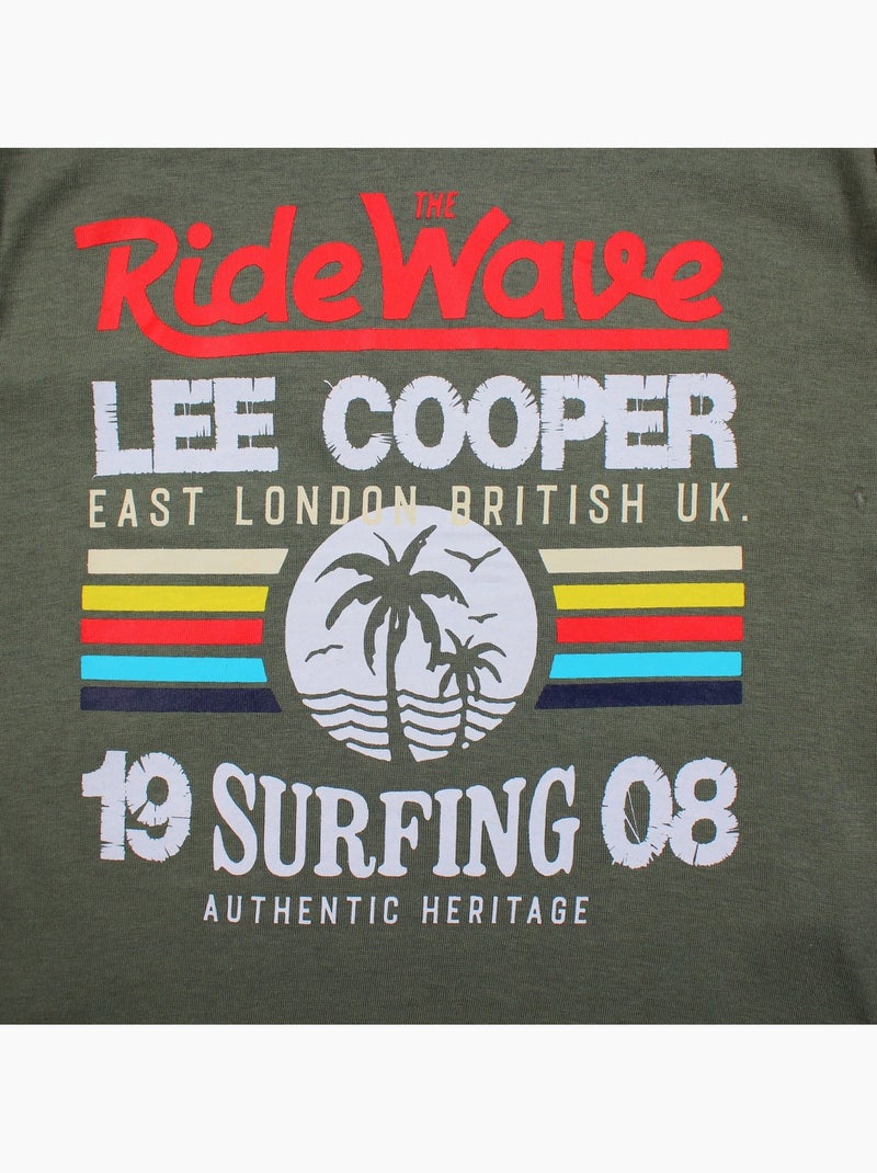 Lee Cooper - T-shirt manches courtes garçon avec imprime colore Kaki - Kiabi