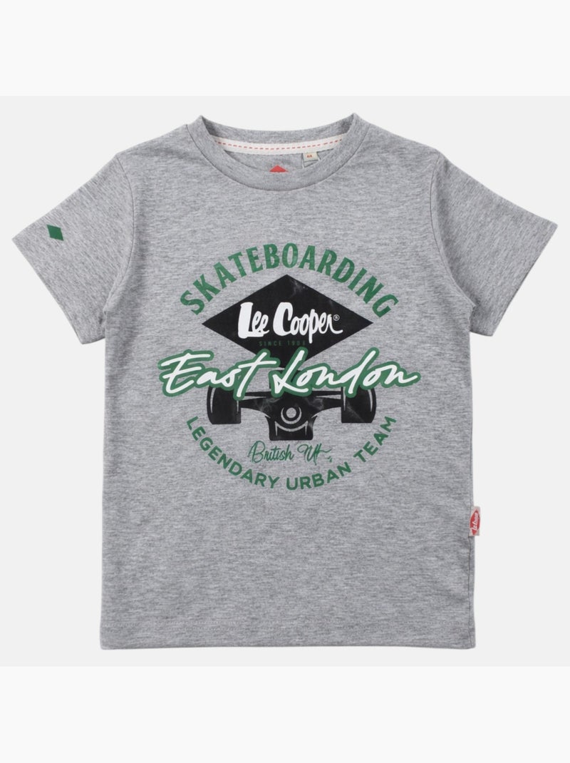 Lee Cooper - T-shirt manches courtes garçon avec imprimé Gris - Kiabi