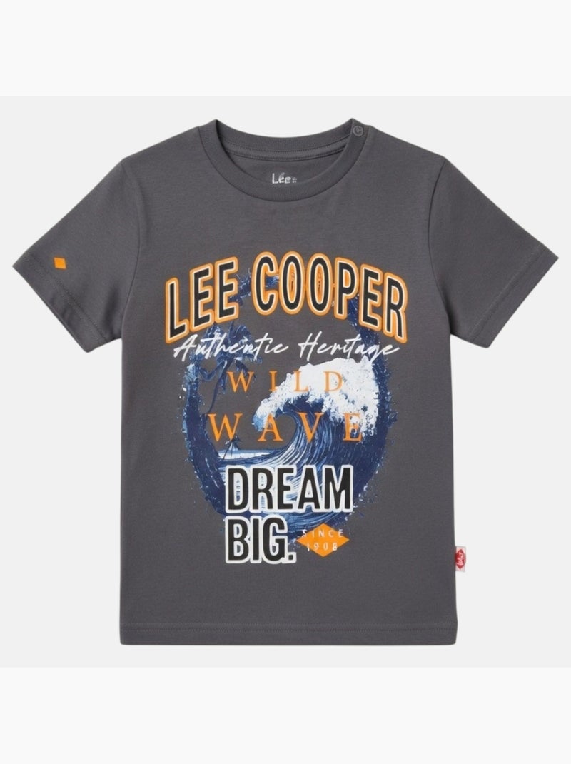 Lee Cooper - T-shirt manches courtes garçon avec imprimé Gris - Kiabi
